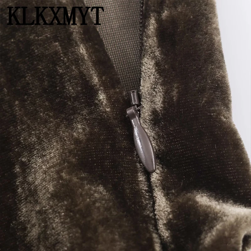 Elegant Velvet Long Skirts For Women Fashion Lace Hem Splicing New High Waist Midi Skirt High Street Casual Chic Party Skirts