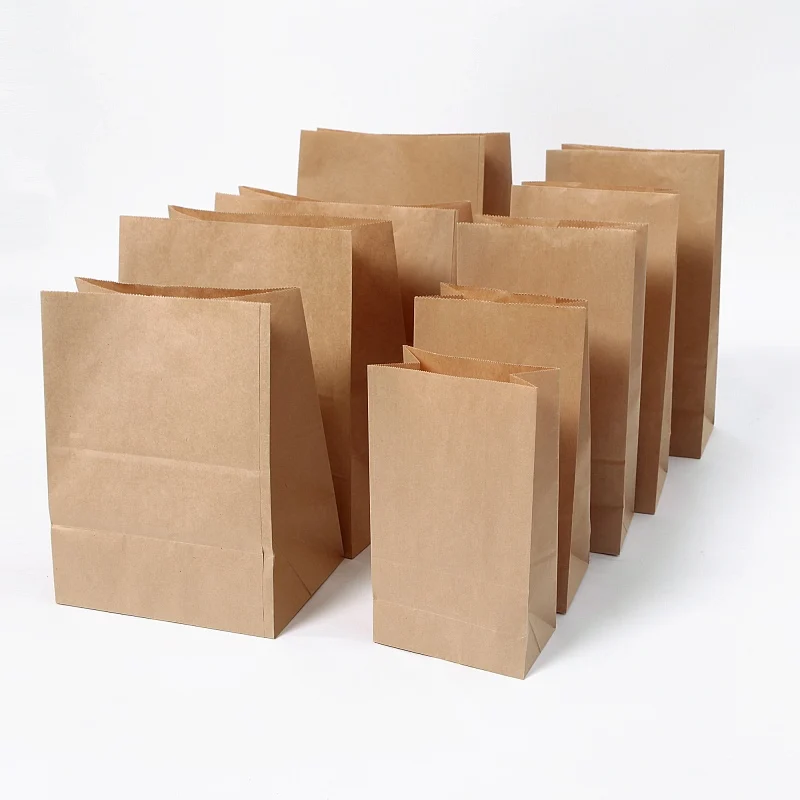

Бумажные пакеты HeePack из крафт-бумаги без ручки, индивидуальный принт, Deli, пищевой упаковочный пакет, коричневый прочный большой бумажный пакет для хлеба