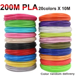 Vibrant Odorless Safety PLA 3D Pen Filament (200M PLA 20colors)