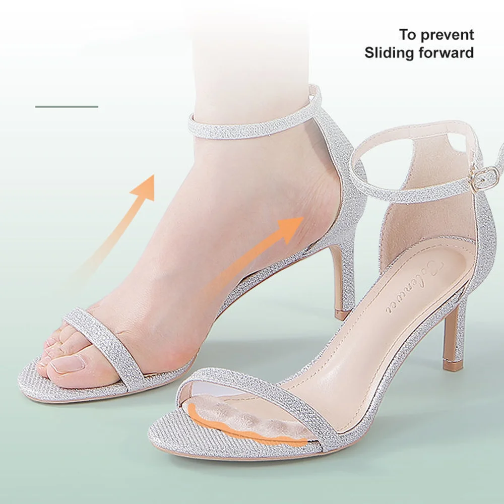 Shoe Insoles Heel Patch Insole Heel Protector Heel Protector Pads Heel Insoles Heel Cushion Insole Forefoot Pads Toe Pads Forefoot Cushion Soft Silicone Pads for Women's Shoes Anti-Slip Forefoot Insert Pad Heel Liner Gel Insoles for Heels Sandals