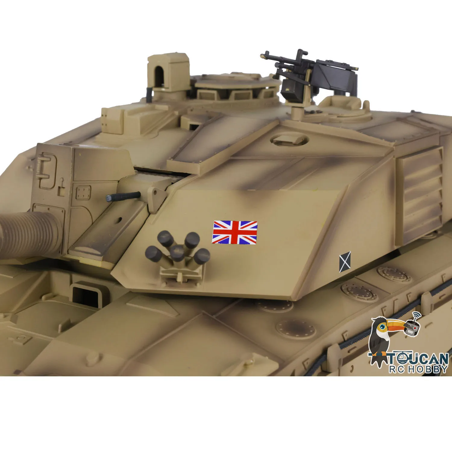 2.4G Henglong 1/16 Scale 7.0 Plastic Challenger II RTR RC Tank 3908 360° Turret Gearbox BB Shoot Unit Smoking TH17735 5