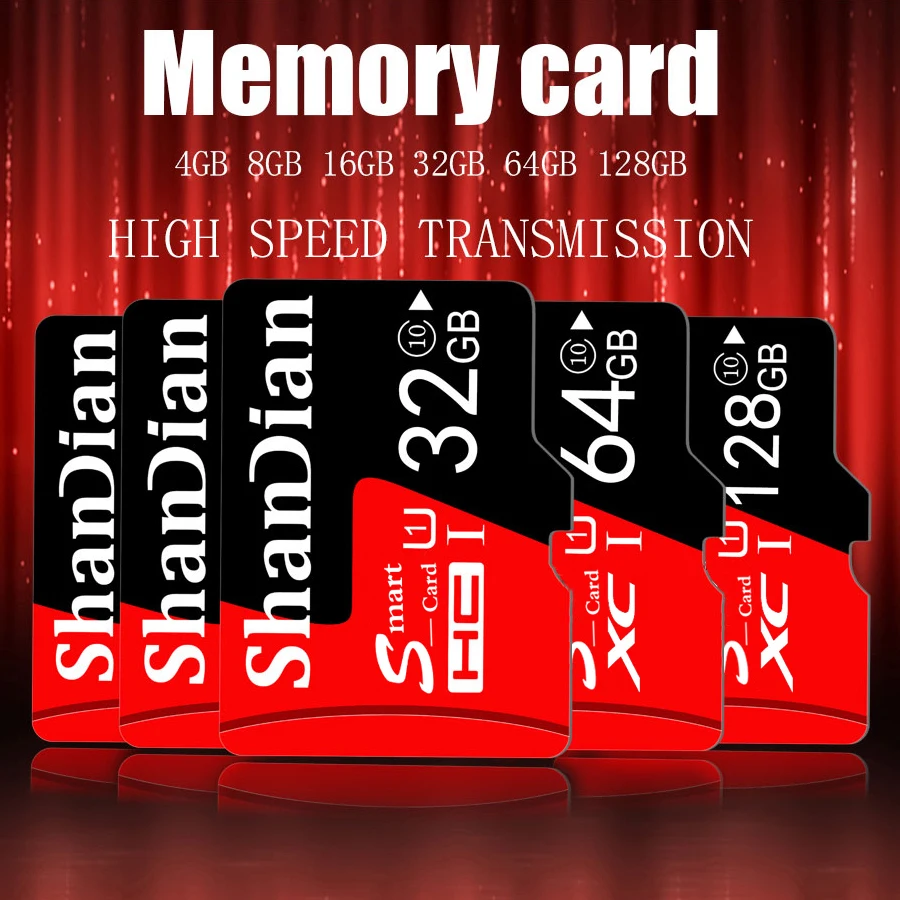 

SHANDIAN Memory Card 256GB Smast SD card 512GB flash card 128GB Memory Microsd TF/SD Card 64GB Gifts 32GB 16GB Class10 UHS-1