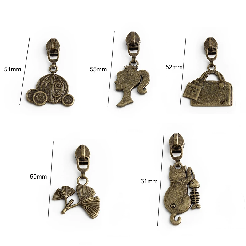 Ball Shoe Shape High Quality 5# Nylon Metal Zipper Slider Head Puller For Luggage Clothes Bags DIY Garment Sewing Accessories