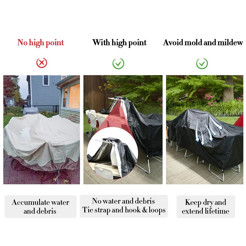 Small Sizes Waterproof Outdoor Garden Furniture Covers Rain Snow Chair Cover for Sofa Table Chair Patio Dust Proof Gray Black S 6