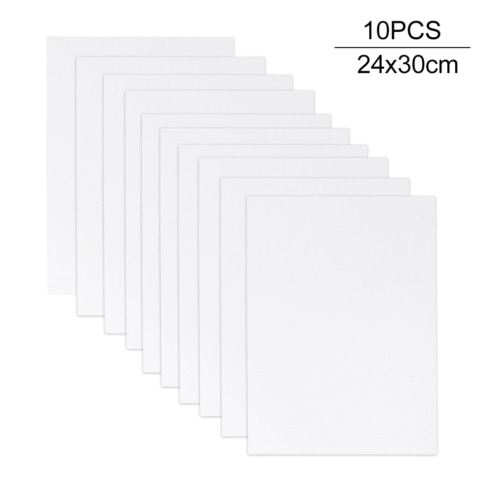 

10pcs Kids Canvas Panel White Blank Oil Painting Portable Student Art Supplies Artist Beginner Accessories Board Primed