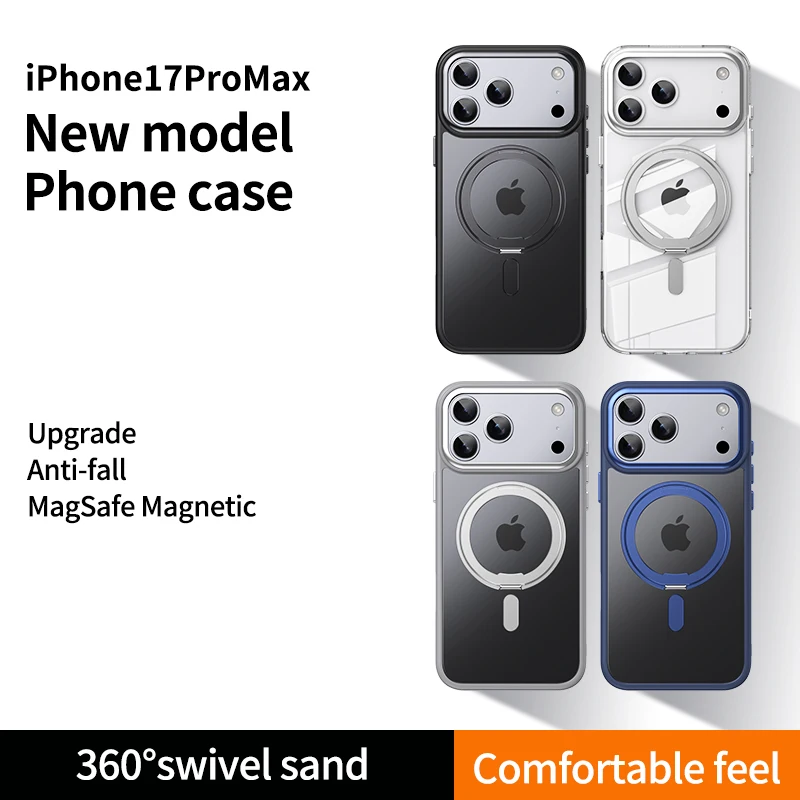 Enhanced 360° Rotating Magnetic Stand Case with Premium Metal Button and Folding Bracket