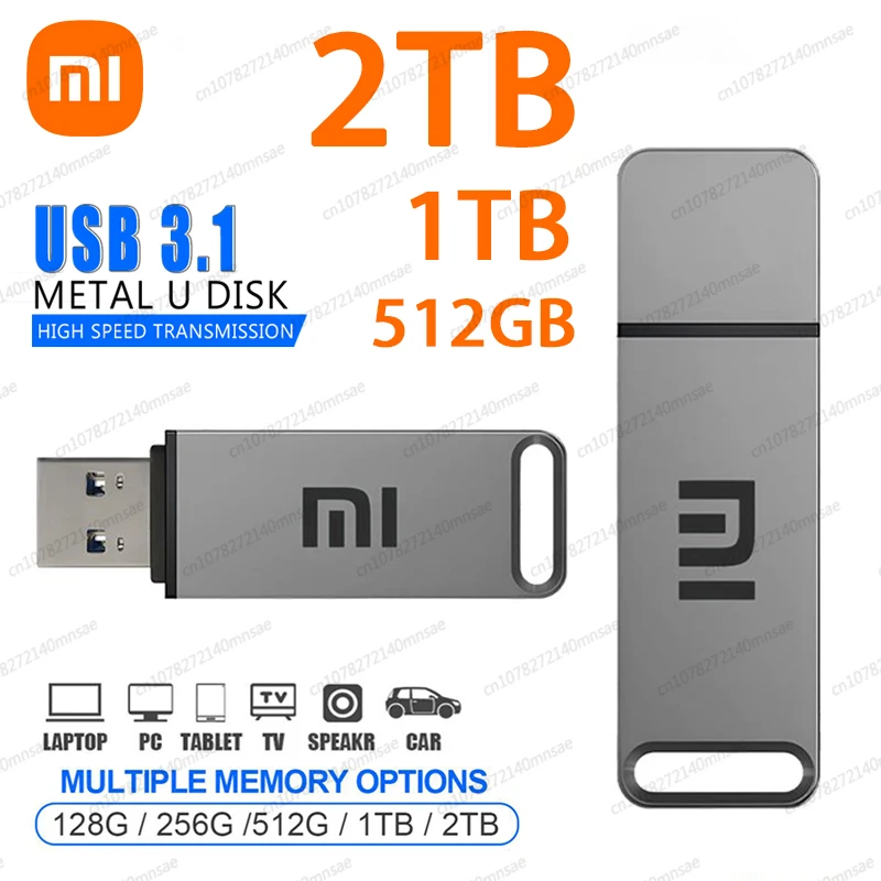 Xiaomi Original 2TB USB 3.1 Flash Drive High-Speed Pen Drive 1TB Metal Waterproof Large Capacity Phone Computer Storage Devices