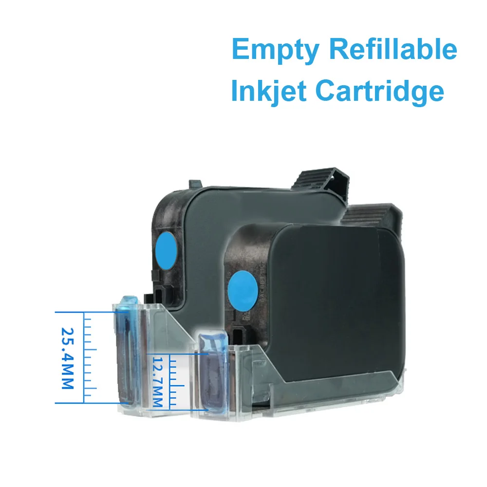 Vazio Cartucho de Tinta Recarregáveis para Secagem Rápida Rápida Logotipo Data de Expiração Etiqueta Portátil Mão Jet Handheld Tij Impressora 12.7 25.4 mm