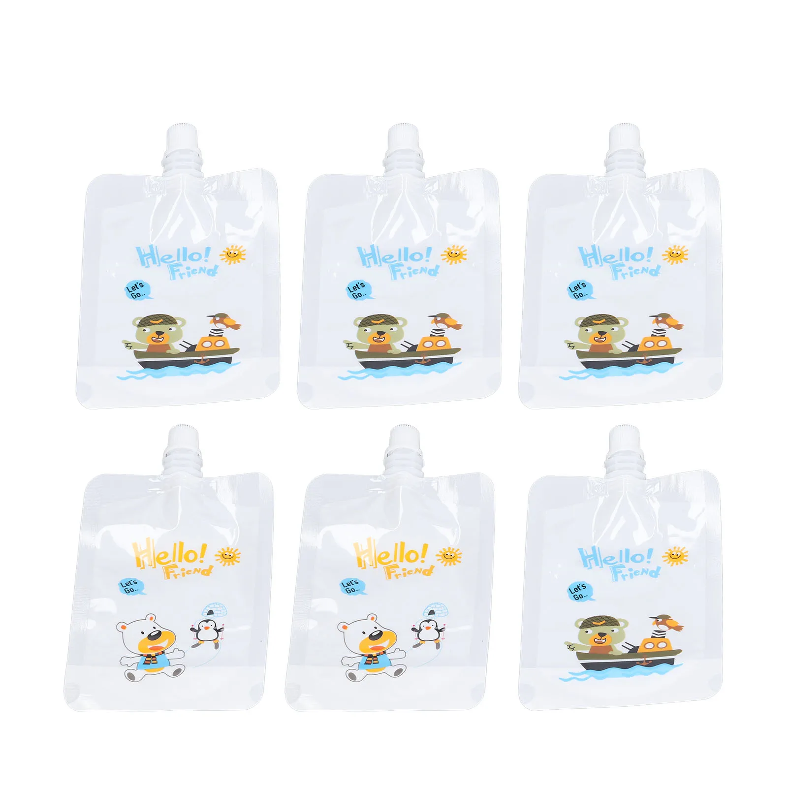 7Pcs Baby Food Pouch Maker Pure Color Pouches Toddler Fruit Squeeze Puree Filler for Kids