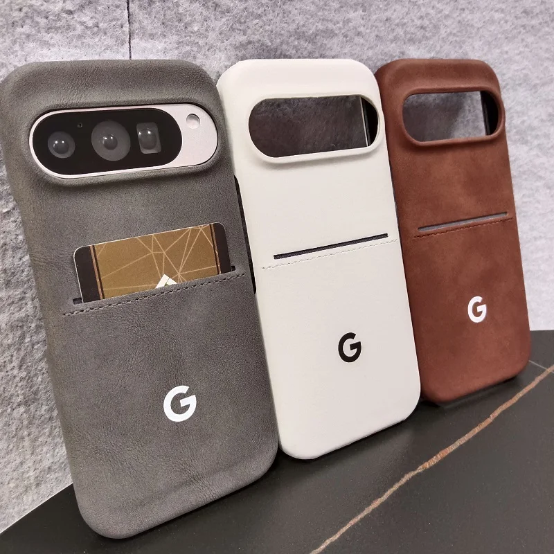 Leather Sheepskin Card Holder Phone Case - Luxury Business Style Protective Back Cover