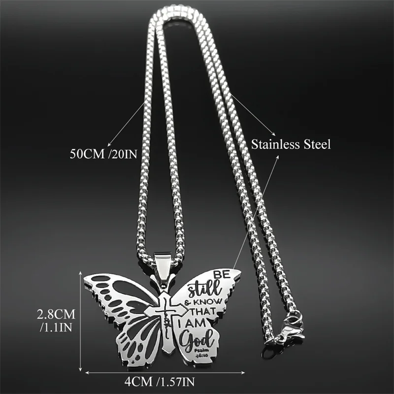 Butterfly Faith Cross Necklace Image 3