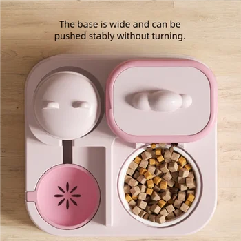 Cute Smiling Cat Automatic Feeder And Water Dispenser Pet Supplies Feeding Organizer Suitable for Cats And Small Dogs