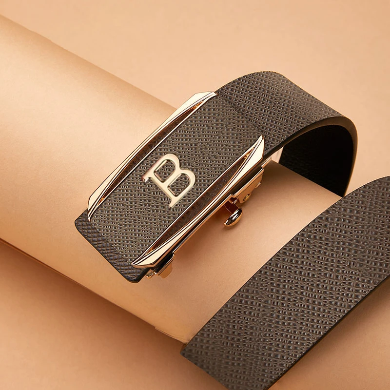 2023 B Letter Coffee Genuine Leather Belt High Quality Automatic Buckle Fashion Men's Belt Designer Casual Belt ceinture homme