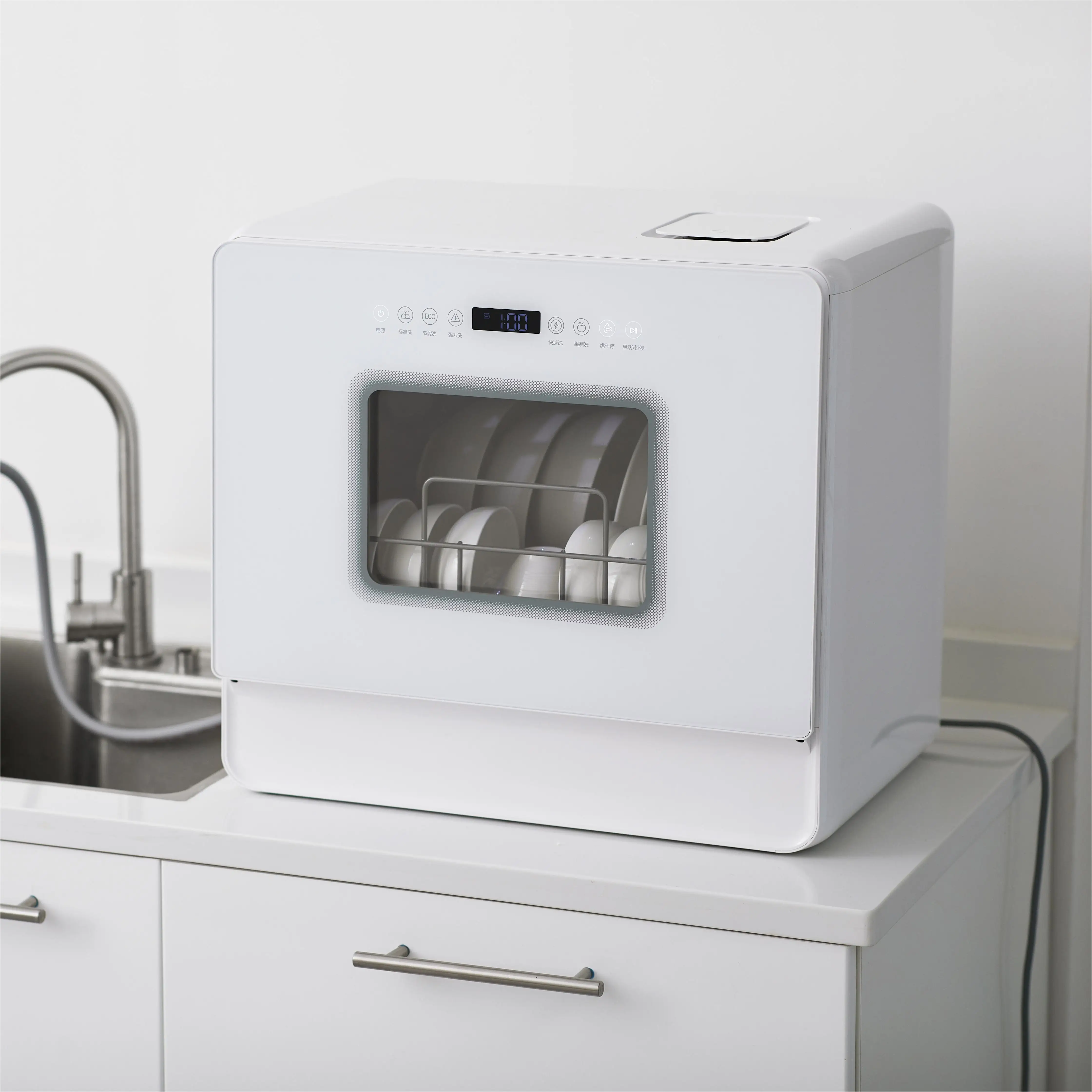 Major Kitchen Appliances Dishwasher Machine Smart Dishwasher 5.2L Countertop Desktop Dish Washer 3