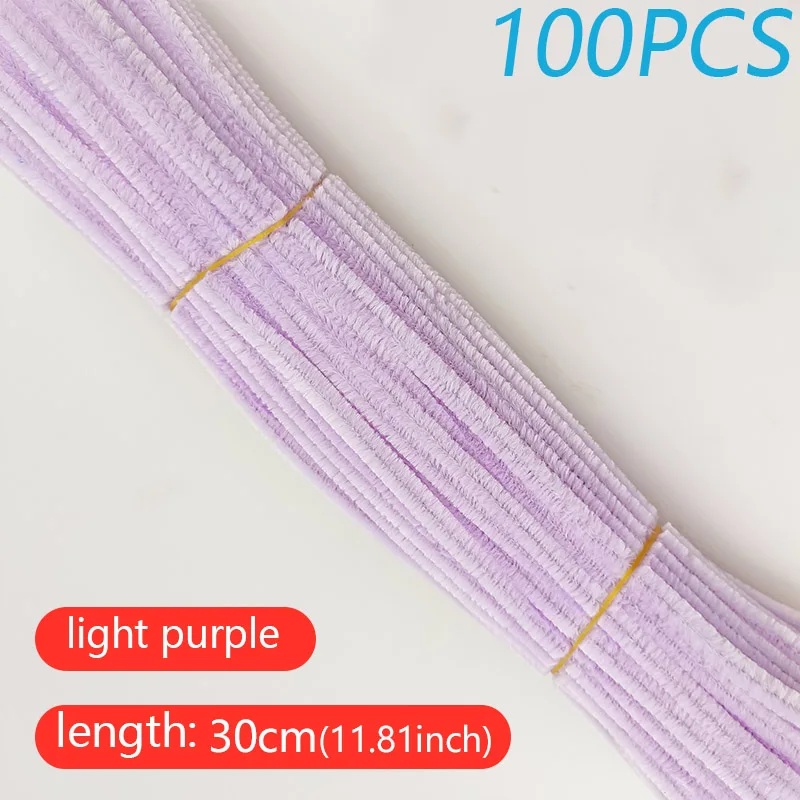 100PCS Vibrant DIY Twisted Wool Craft Sticks for Creative Art Projects
