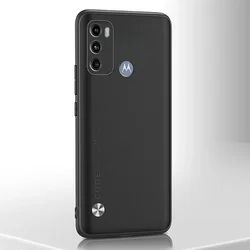 Luxury Leather Matte Phone Case Cover - Moto G200 5G (Black)