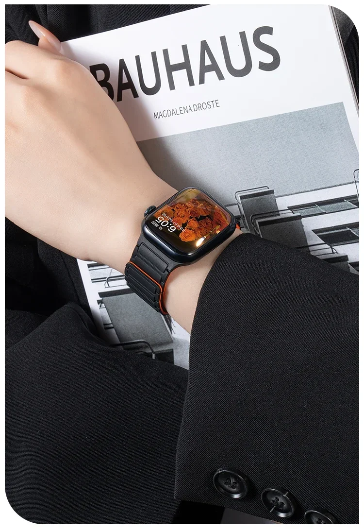 Silikonarmband für Apple Watch 46 mm 42 mm 49 mm 45 mm 41 mm 44 mm 40 mm Magnetband für IWatch Ultra 3/2 Serie 11 10 9 8 7 6 SE 5 – Detail 37