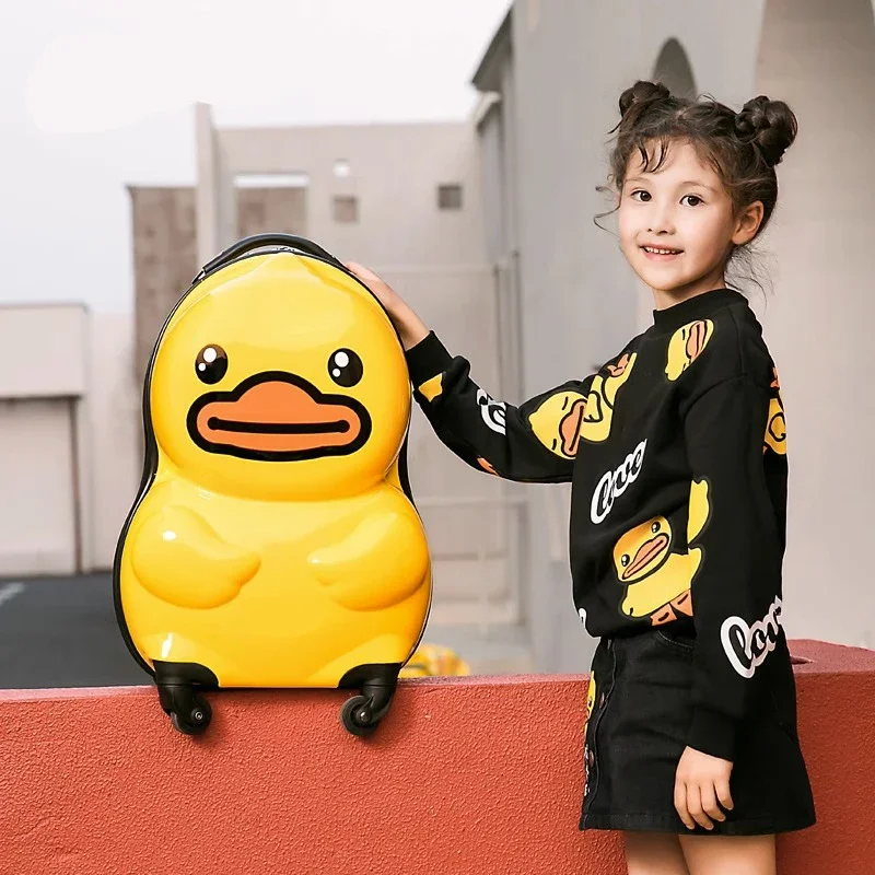 Children's Luggage 18 Inch Cartoon Three-Dimensional Baby Hard Shell Zipper Adjustable Aluminum Alloy Tie Rod Universal Wheels