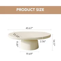 White Cloud Tables, Modern Minimalist Coffee Table for Living Room, 45.67 inch Cute Small Coffee Table, White Café Tables 2