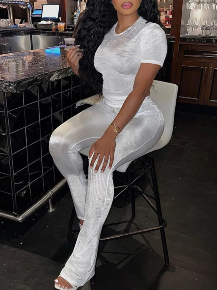 Рисунок 2 - LW базовый облегающий брючный костюм с круглым вырезом