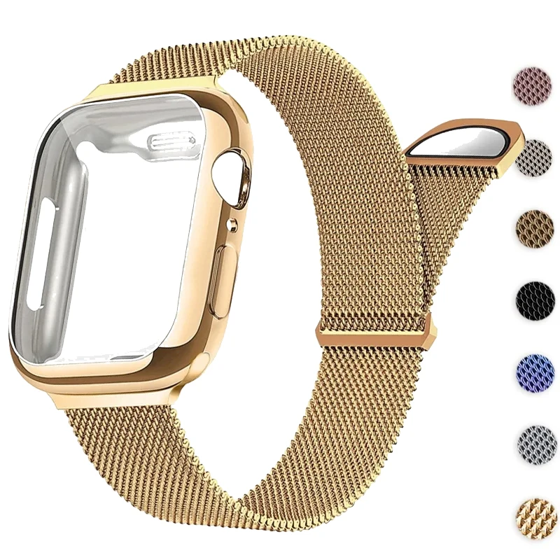 Sleek Milanese Apple Watch Band with TPU Screen Protection