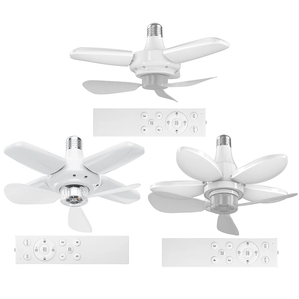 Modern Ceiling Fan with Lights Remote Control Silent Ceiling Fan for Kitchen Bedroom Basement Dining Living Room