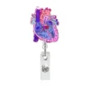 Creative Acrylic Heart Lung Brain Kidney Uterus Intestine Badge Reel Retractable Alligator Clip ID Card Holder for Nurse Doctor 6