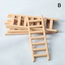 

5pcs/lot 1:12 Dollhouse Miniature Furniture Wooden Ladder Stairs Home Decoration Ladder Model Of Doll House