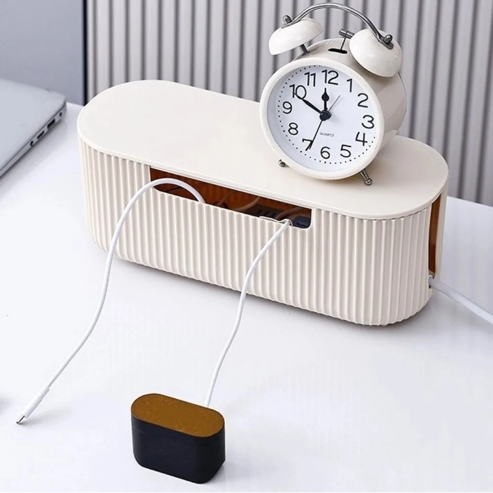 Quality Desktop Cable Storage Box with Lid Multi-Functional Socket Storage Box Dustproof Cable Organizer Household