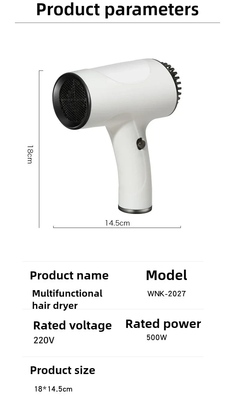 Wireless Portable Hair Dryer 1000W High-power Household Quick-drying Hair Dryer Charging and Plugging in Dual-purpose Low Noise 5