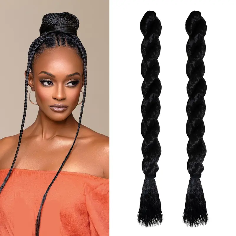 Long 24Inch Jumbo Braid Extensions Cos Synthetic Braiding Hair Afro Ombre Color Kanekalon Hair for Children/Women Braid - Image 2