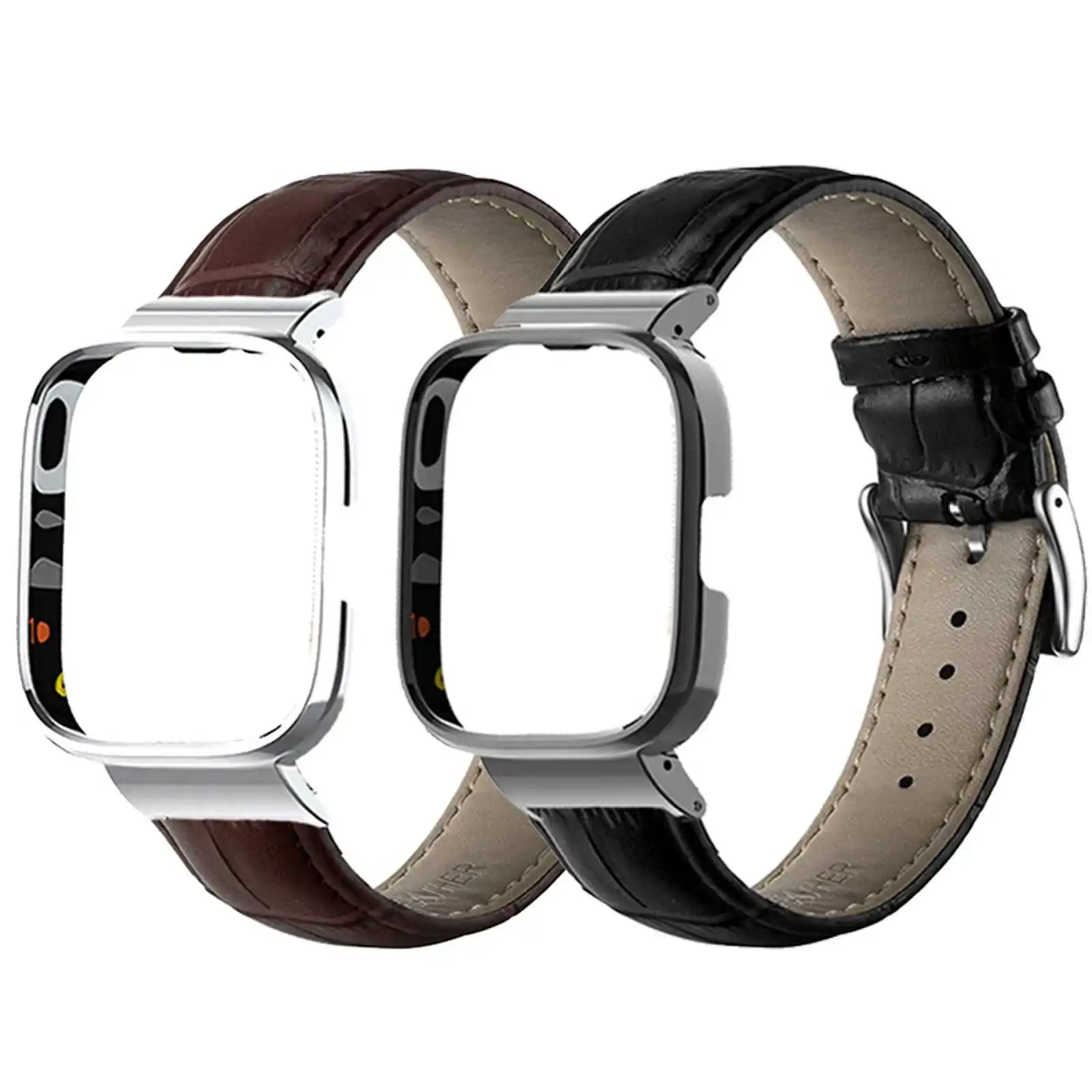 Per Redmi Watch 3 Active Bamboo Striped Leather Strap Metal Case Protector Bracciale Per Redmi Watch 3 /2 Lite/Mi Watch Lite Band