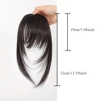 Extensions de cheveux synthétiques droites pour femmes avec frange superposée frange latérale postiche d'apparence naturelle pour un style polyvalent 3