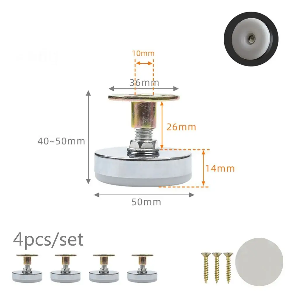 Adjustable Furniture Support Leg Floor Protector Set, Screw-in Base (4 pcs)
