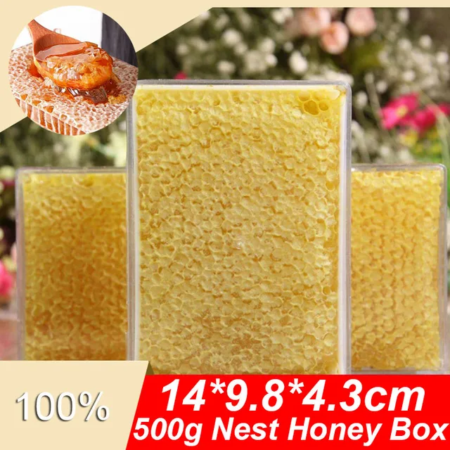 4 Pc -K Méhészeti Eszköz 500 G Méz Kazetta Átlátszó Műanyag Fészek Mézes Doboz Eltávolítható Tiszta És Egészségügyi