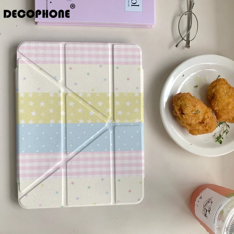 Ins Cute Y-Fold Tablet Case with Stylish Design