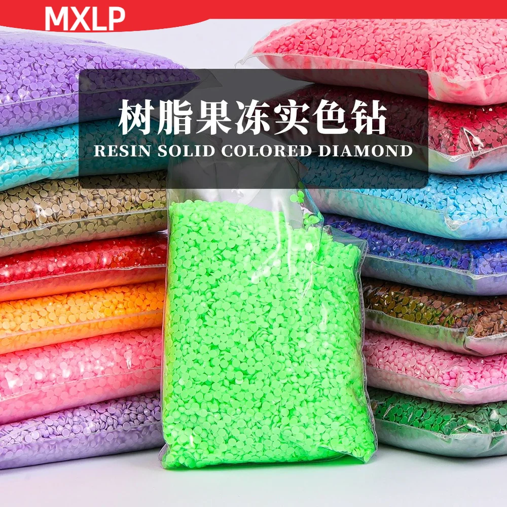 크기 3mm 4mm 5mm 솔리드 컬러 젤리 수지 플랫 백 라인 석, Dyi 네일 쥬얼리 휴대 전화에 사용, 크기 Ss10 Ss16 Ss20