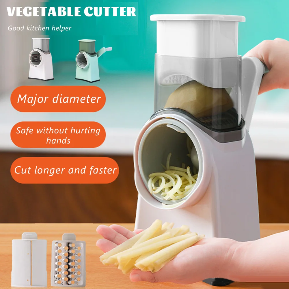 Multipurpose Rotating Vegetable Grater Manual Cheese Shredder With Strong Suction For Home Kitchen