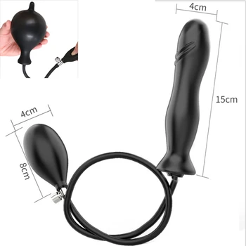 Inflatable Anal Plug Dildo Vibrator Expandable Pump Vagina Dilator Max 12cm Adult Sex Toys Men Women Huge Anus Balls Butt Beads 1