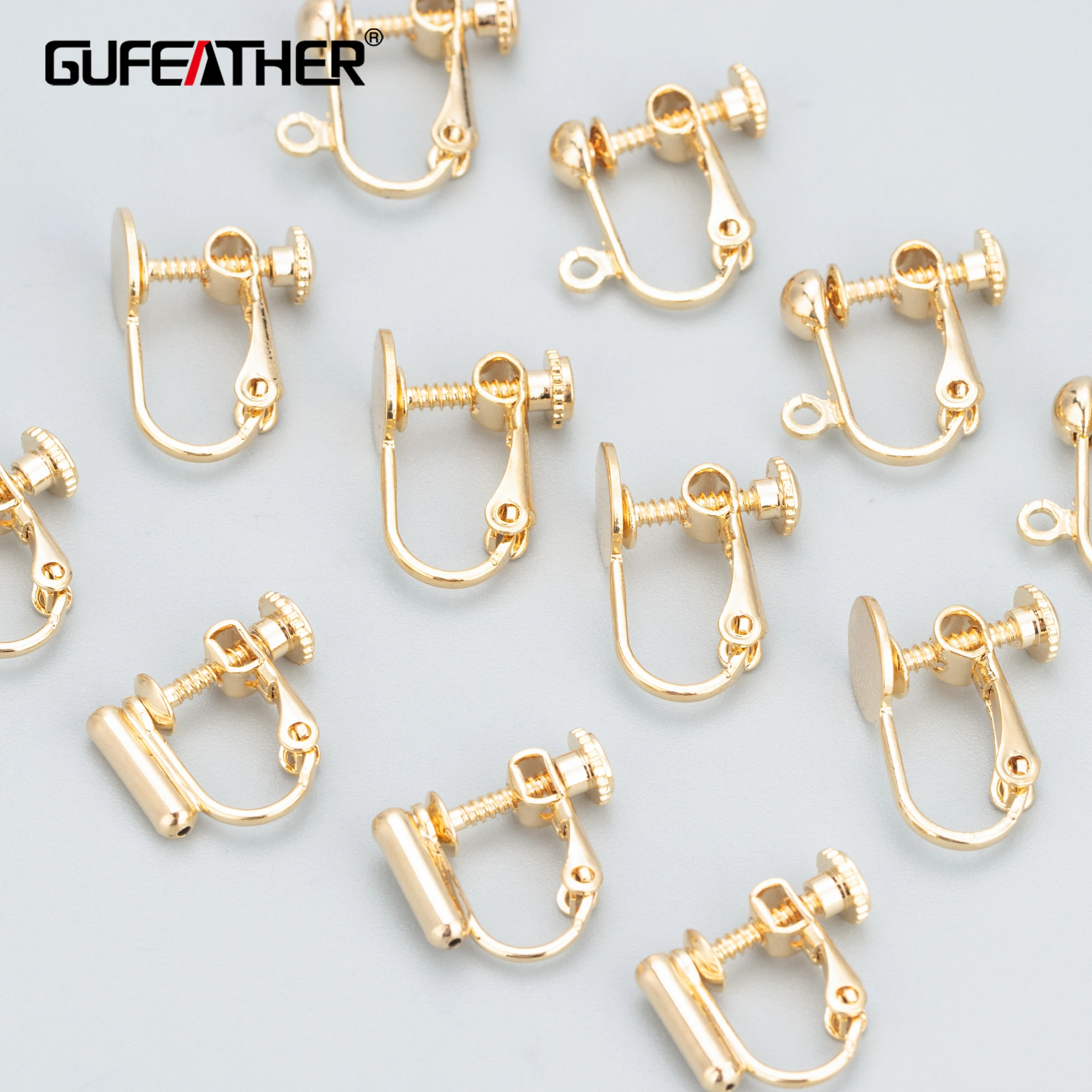 

GUFEATHER MB74,jewelry accessories,nickel free,18k gold plated,copper,clasp,earrings for women,ear clip,jewelry making,10pcs/lot