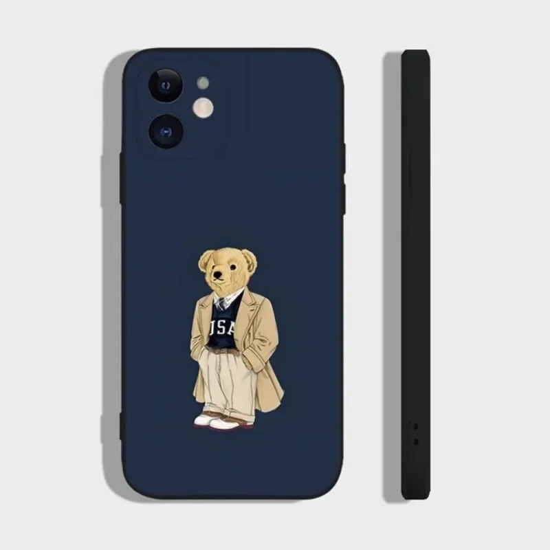 Chic Teddy Bear Shockproof Silicone Phone Case Cover
