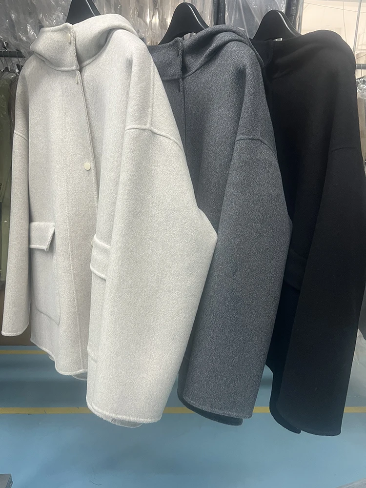 

Двустороннее кашемировое пальто Dalian Dongyue для женщин с небольшим обхватом, большого размера, новинка 2024 года