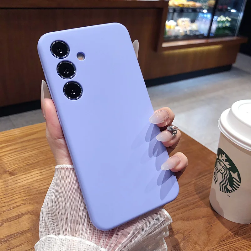 Solid Color Liquid Silicone Shockproof Phone Case with Camera Protection