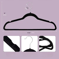 Non-Slip Suit Hanger, Velvet Prevents Movement and Slippage, Slim and Durable, Maximizes Wardrobe Space, Black/Gray - Pack of 20 2