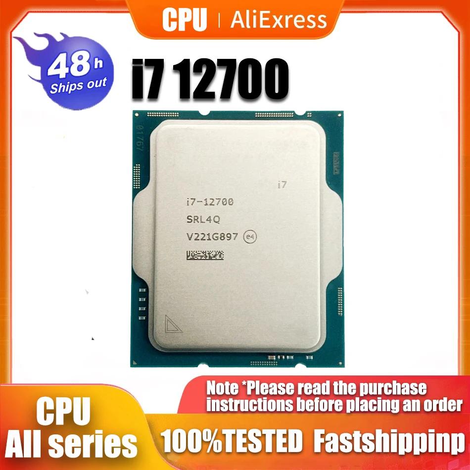 Nuovo Processore Cpu Intel Core I7 12700 2.1Ghz Twencore Two-Thread 10Nm L3 = 25M 66W Lga 1700 No Cooler