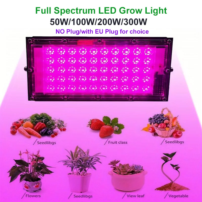 LED Grow Light Grow Light LED Bulb Lamp Phyto Lamp 50W 100W 300W Phytolamp Plants Full Spectrum Led Cultivation Plant Grower Indoor Culture Led Grow Lamp Uv