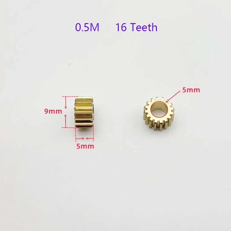 Modulus Motor Brass Gear 8/9/10/11/12/14/15/16 Teeth Metal Gear Fit 2mm 2.3mm 3mm 5mm Shaft for 130/380/555/775 motor 0.5M