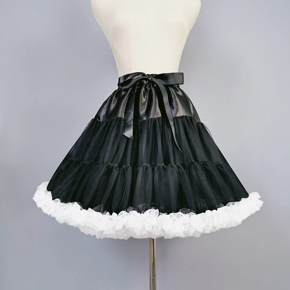 Mesh Pannier Gauze Underskirt Beautiful Ruffled Petticoat Lolita Tulle Tutu Women