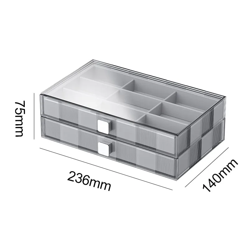 Transparent Jewelry Box Plastic Ring Necklace Bracelet Jewelry Boxes Organizer Velvet Drawer Earrings Display Separator Storage
