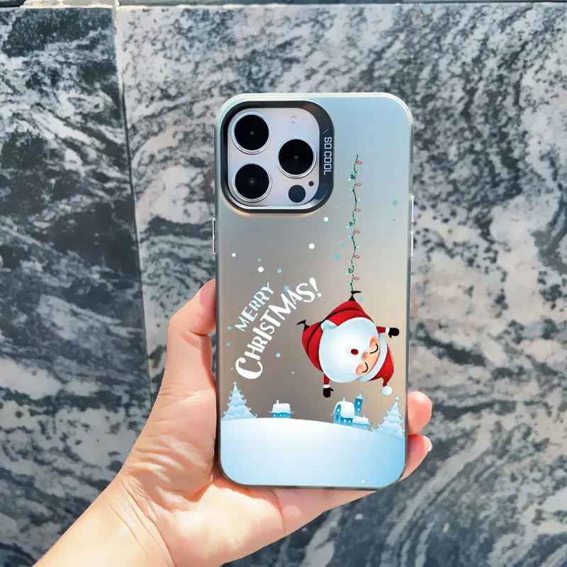 Schneelandschaft Weihnachten Handyhülle für iPhone 17 16 15 Pro Max 14 13 12 Mini 11 Pro Max 16 15 14 Plus Laser-Cover – Detail 8